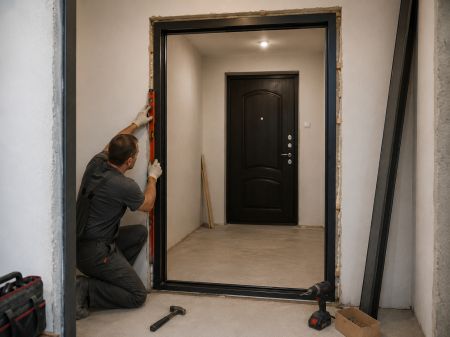 Установка дверной коробки